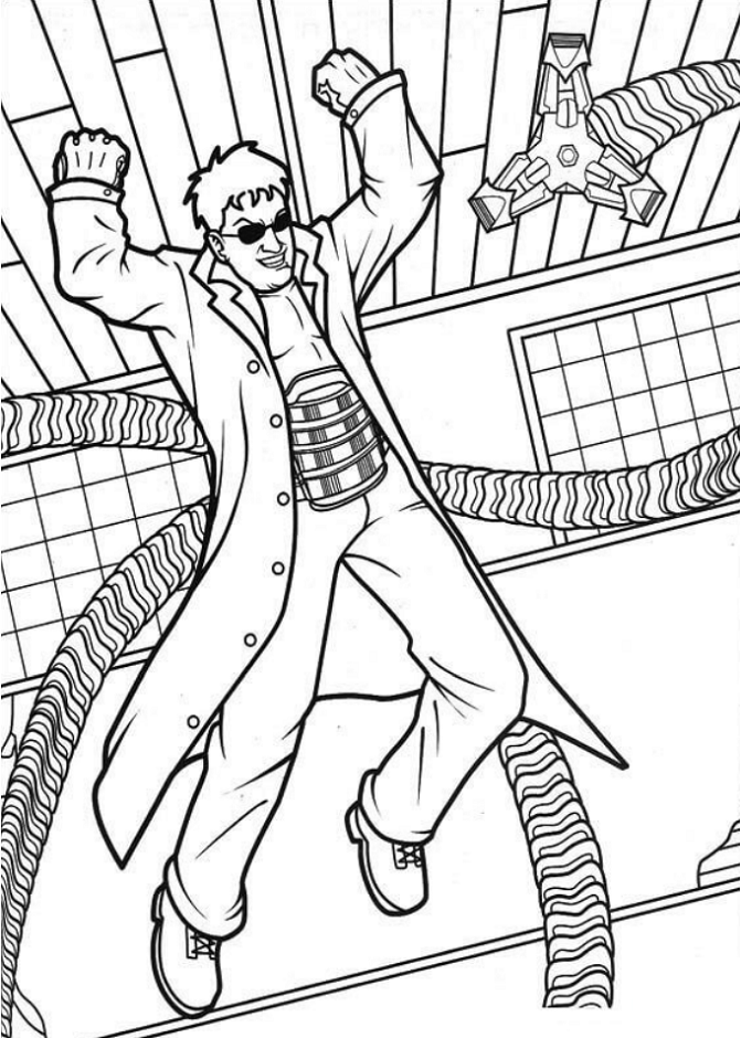 Dibujo de ¡Feliz Dr Pulpo para Colorear y Imprimir