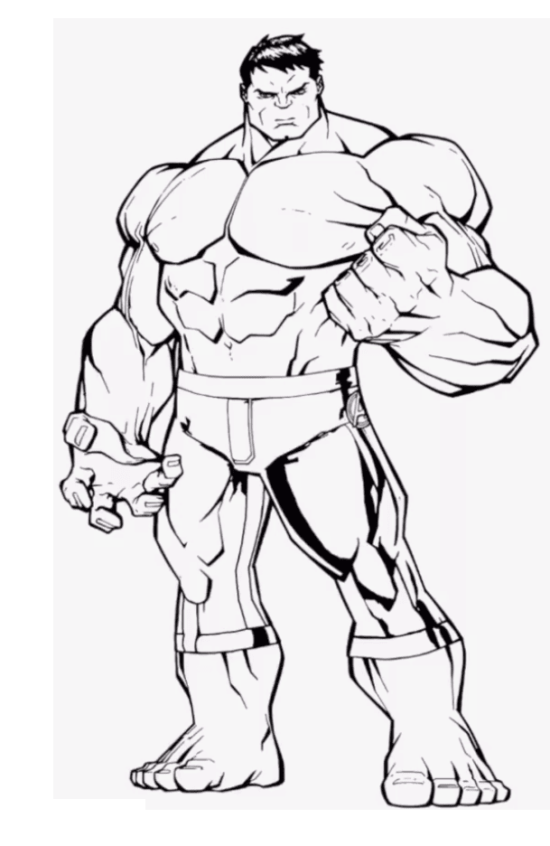 Dibujo de Hulk Fuerte para Colorear y Imprimir