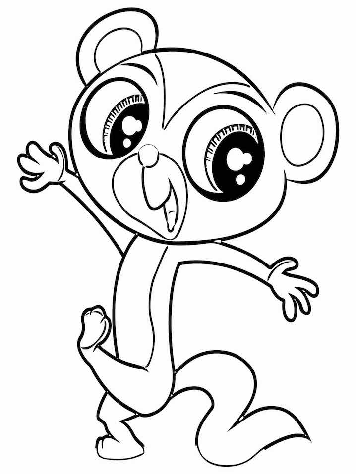 Dibujo de Tienda de Mascotas Sunil Nevla Littlest para Colorear y Imprimir