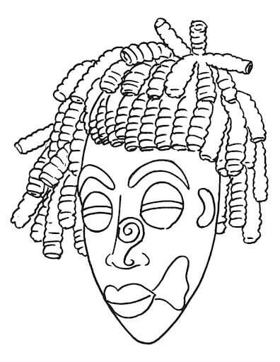 Dibujo de Gran Máscara para Colorear y Imprimir