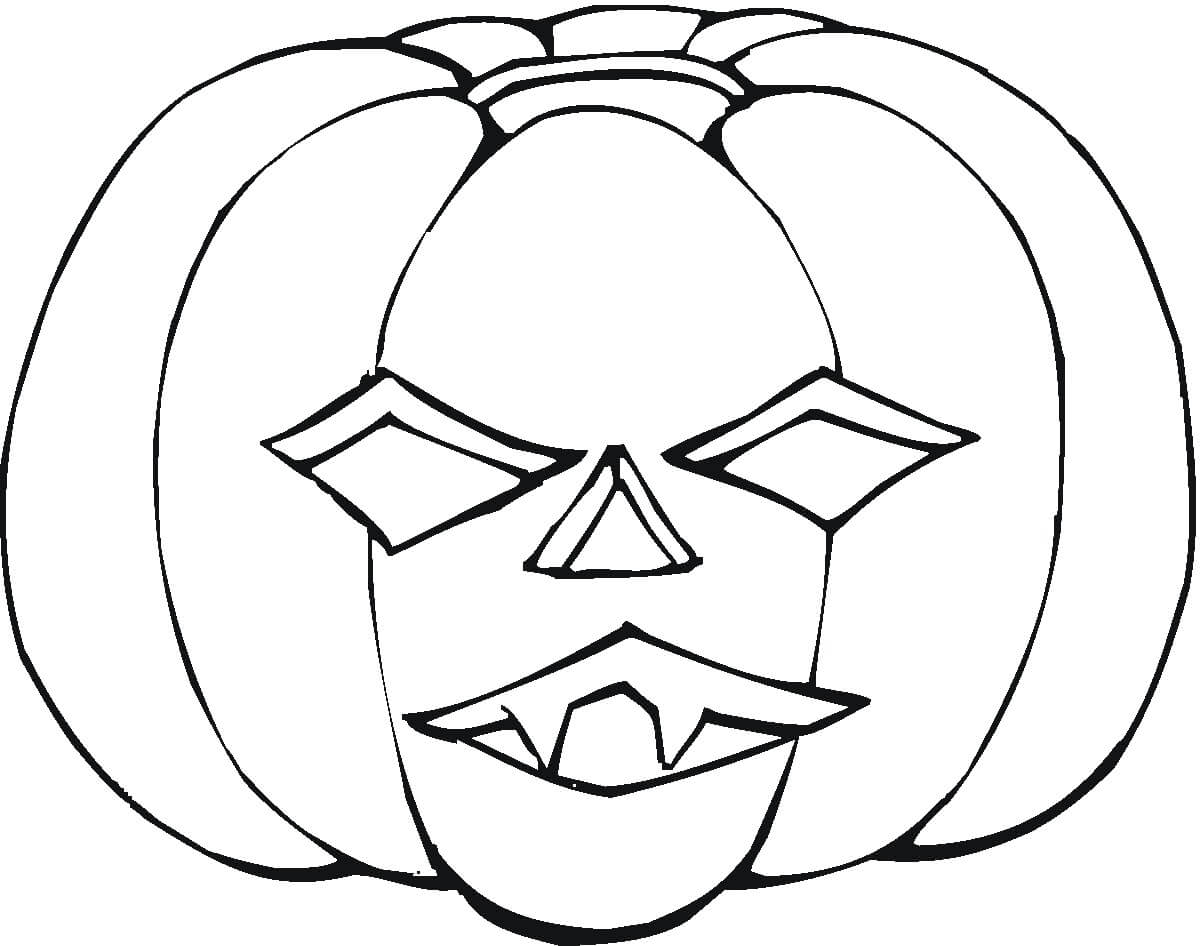 Dibujo de Máscara de Calabaza de Halloween para Colorear y Imprimir