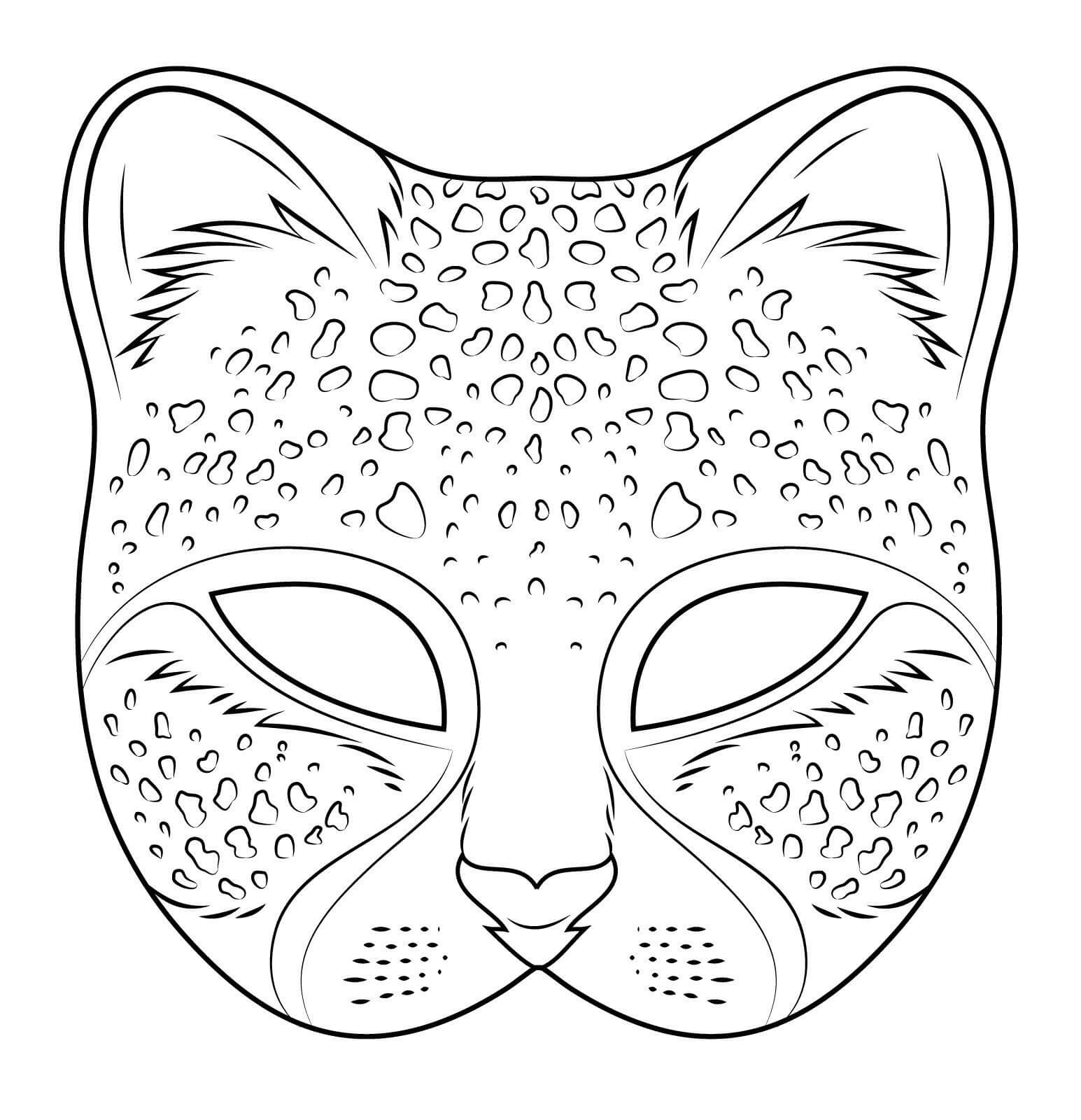 Dibujo de Máscara de Guepardo para Colorear y Imprimir