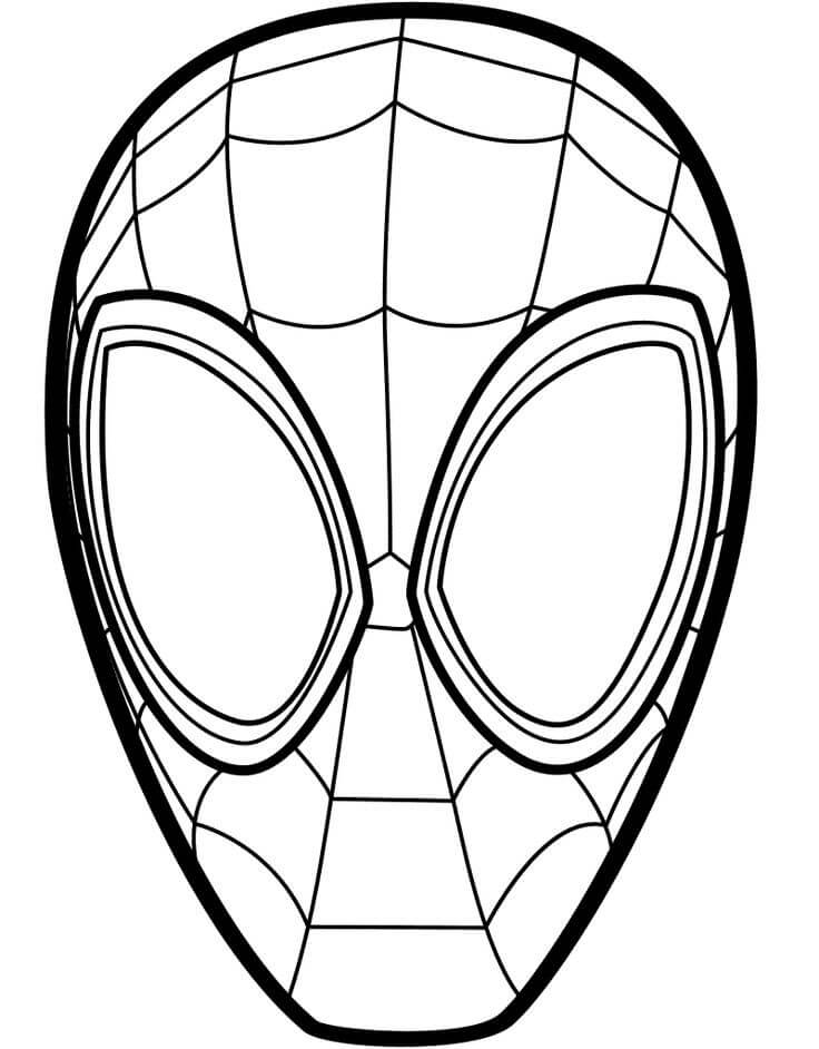 Dibujo de Máscara de Hombre Araña para Colorear y Imprimir
