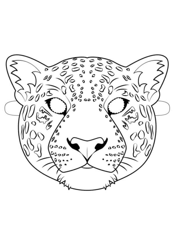 Dibujo de Máscara de Jaguar para Colorear y Imprimir