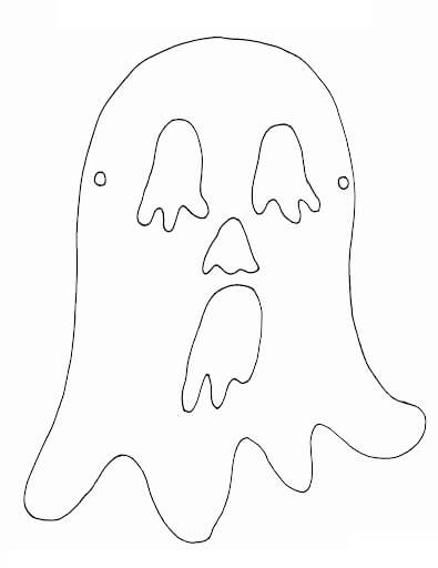 Dibujo de Máscara de Miedo Fantasma para Colorear y Imprimir