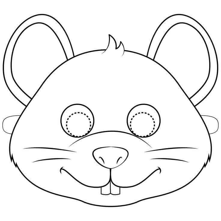 Dibujo de Máscara de Ratón para Colorear y Imprimir