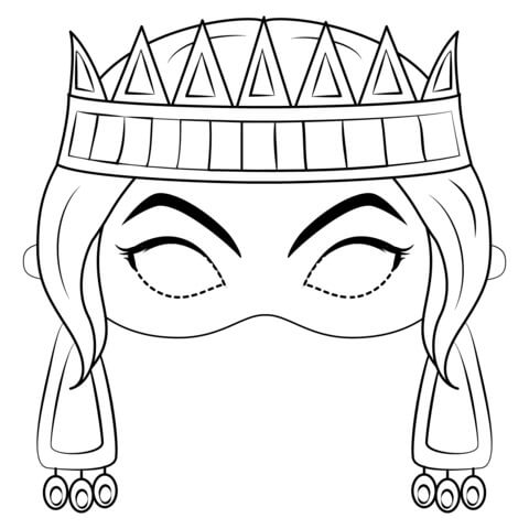 Dibujo de Máscara de Reina para Colorear y Imprimir