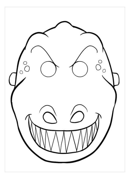 Dibujo de Máscara de T Rex para Colorear y Imprimir