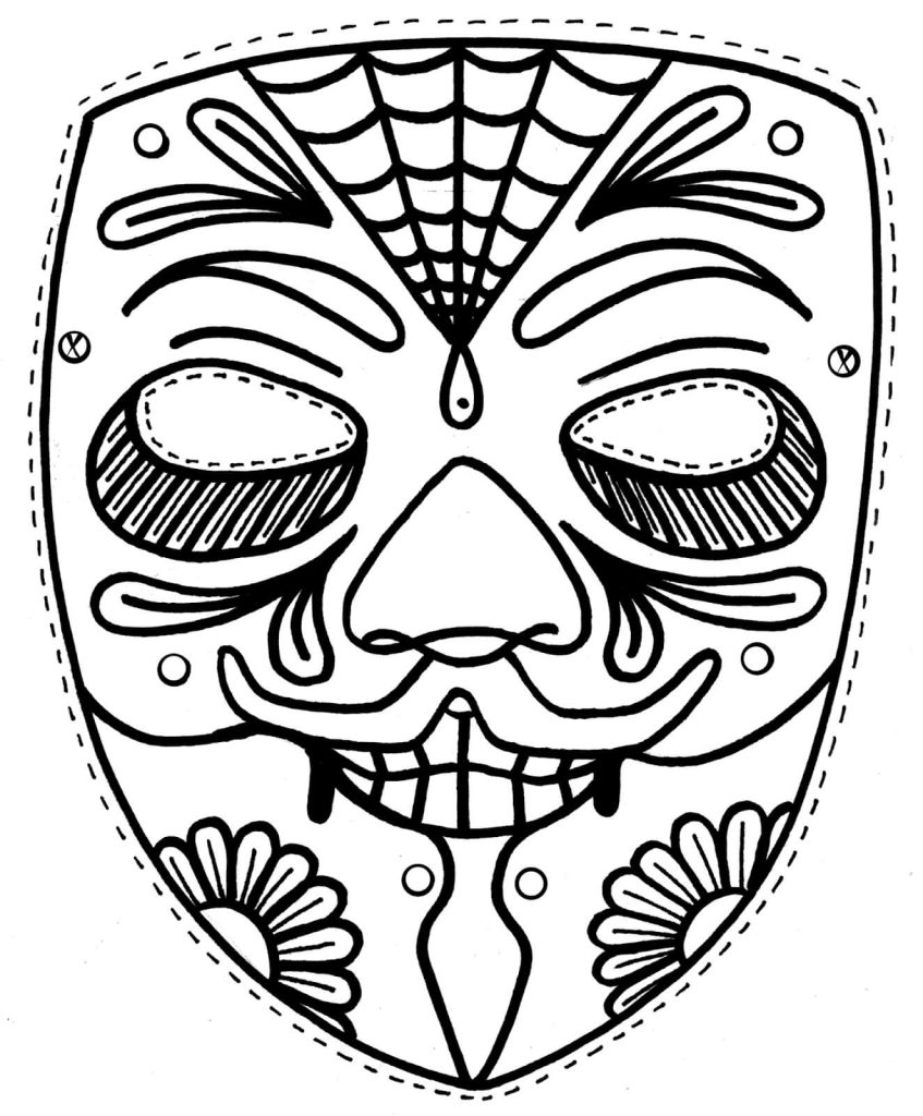 Dibujo de Máscara Simple para Colorear y Imprimir
