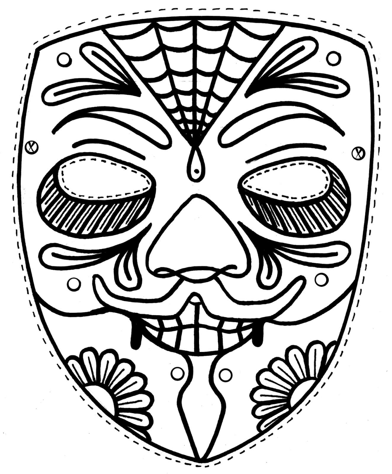 Dibujo de Máscara Simple para Colorear y Imprimir