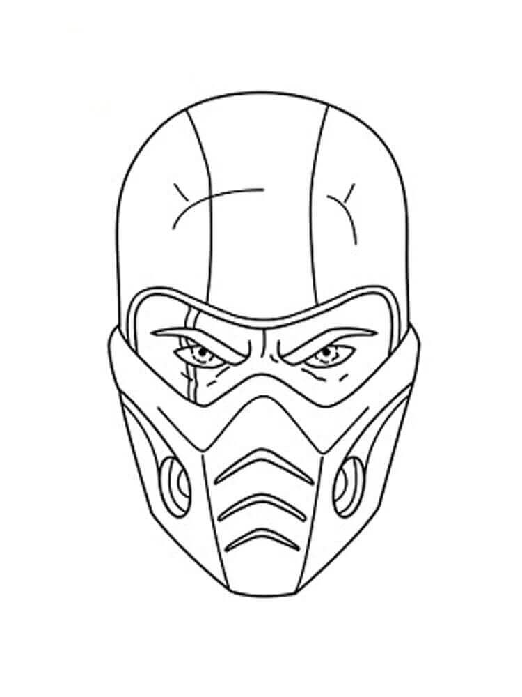 Dibujo de Máscara Sub Zero para Colorear y Imprimir