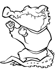 Dibujo de Mascota de Cocodrilo para Colorear y Imprimir