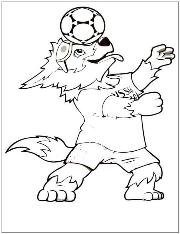Dibujo de Mascota de La Copa Del Mundo 2018 para Colorear y Imprimir
