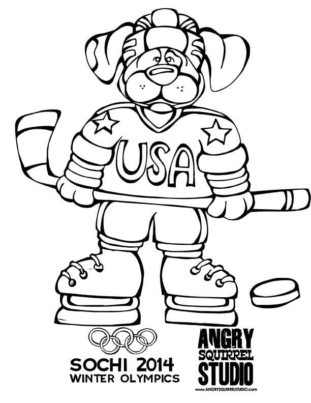 Dibujo de Mascota de Los Juegos Olímpicos de Invierno de Sochi 2014 para Colorear y Imprimir
