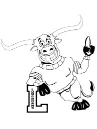 Dibujo de Mascota de Ut Longhorn para Colorear y Imprimir