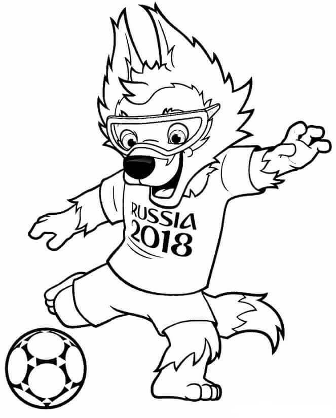 Dibujo de Mascota Zabivaka para Colorear y Imprimir