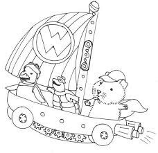 Dibujo de Maravillosas Mascotas En El Flyboat para Colorear y Imprimir
