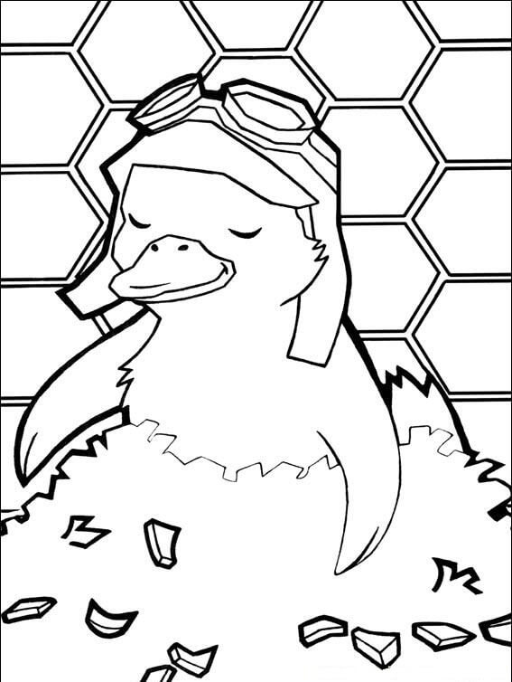 Dibujo de Patito Ming Ming Durmiendo para Colorear y Imprimir