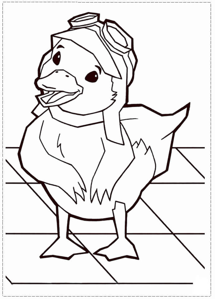 Dibujo de Patito Ming Ming Lindo para Colorear y Imprimir