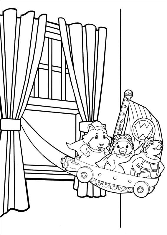 Dibujo de Wonder Pets En El Flyboat Volando para Colorear y Imprimir
