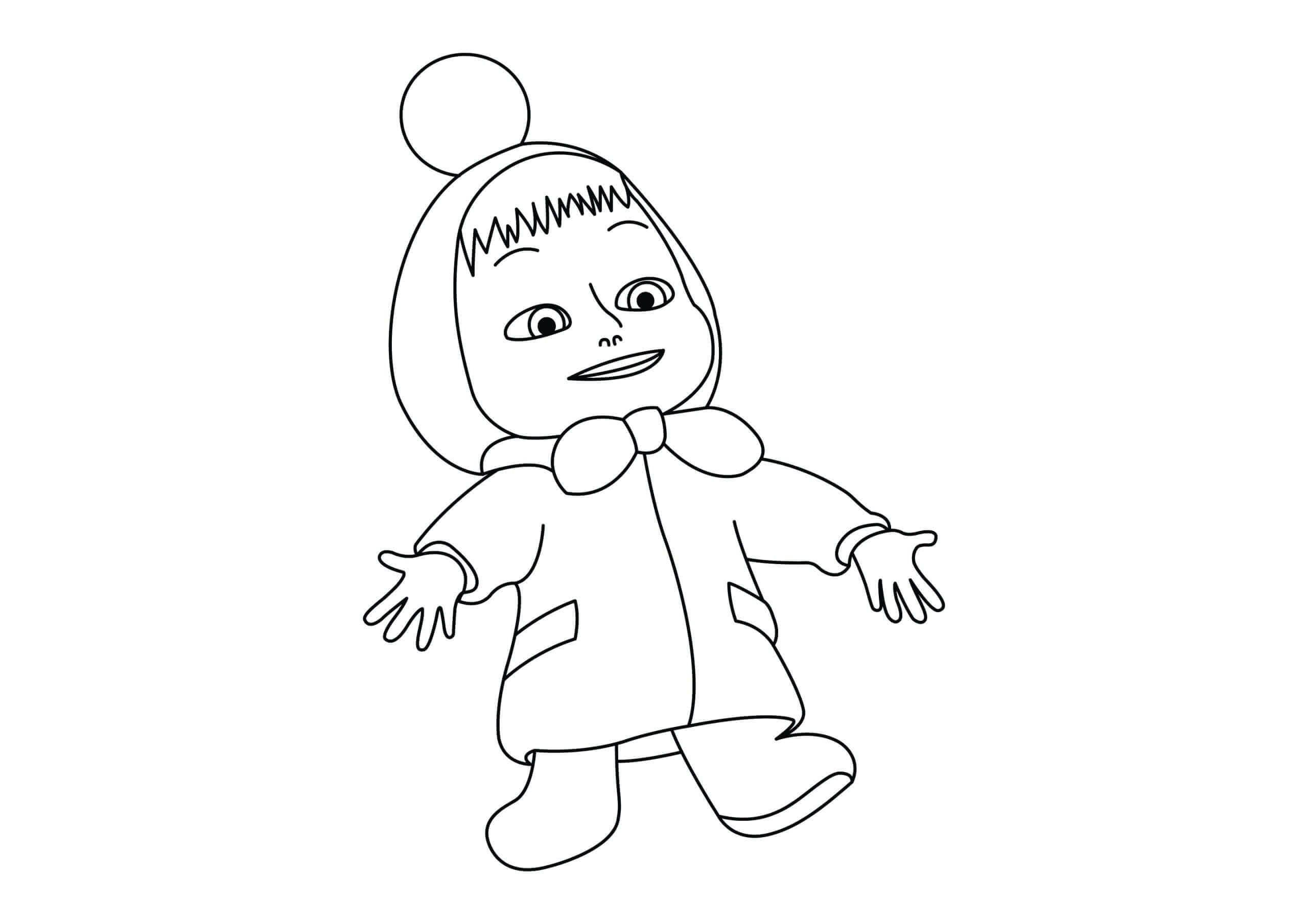 Dibujo de Bebé Masha para Colorear y Imprimir
