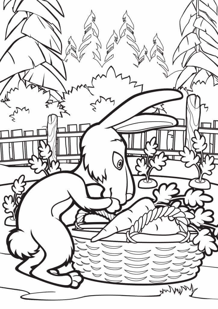 Dibujo de Conejo En Masha para Colorear y Imprimir