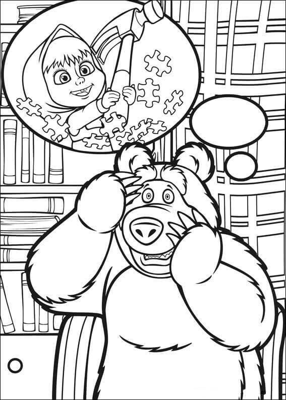 Dibujo de Oso Aterrador para Colorear y Imprimir