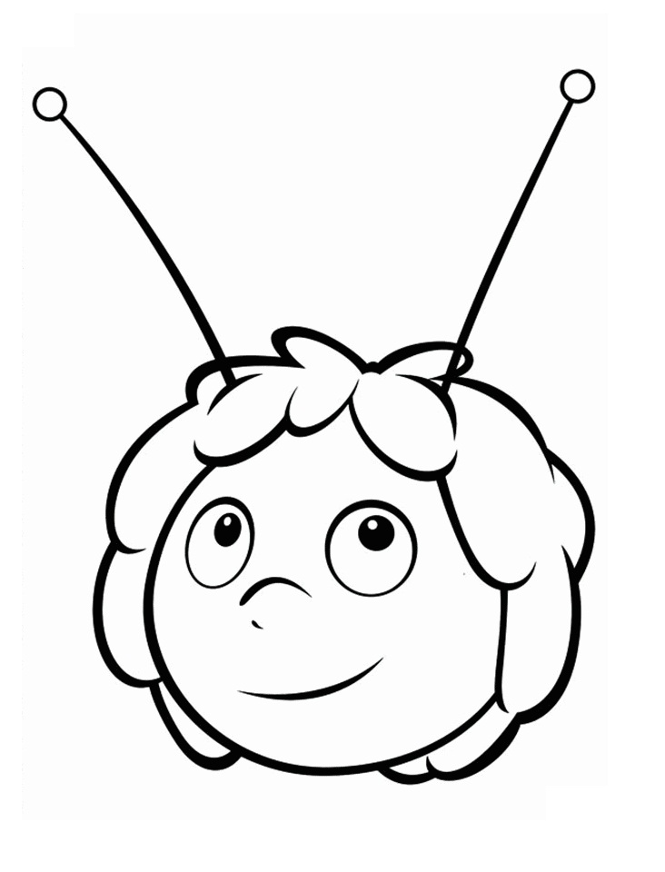 Dibujo de Maya La Cara de Abeja para Colorear y Imprimir
