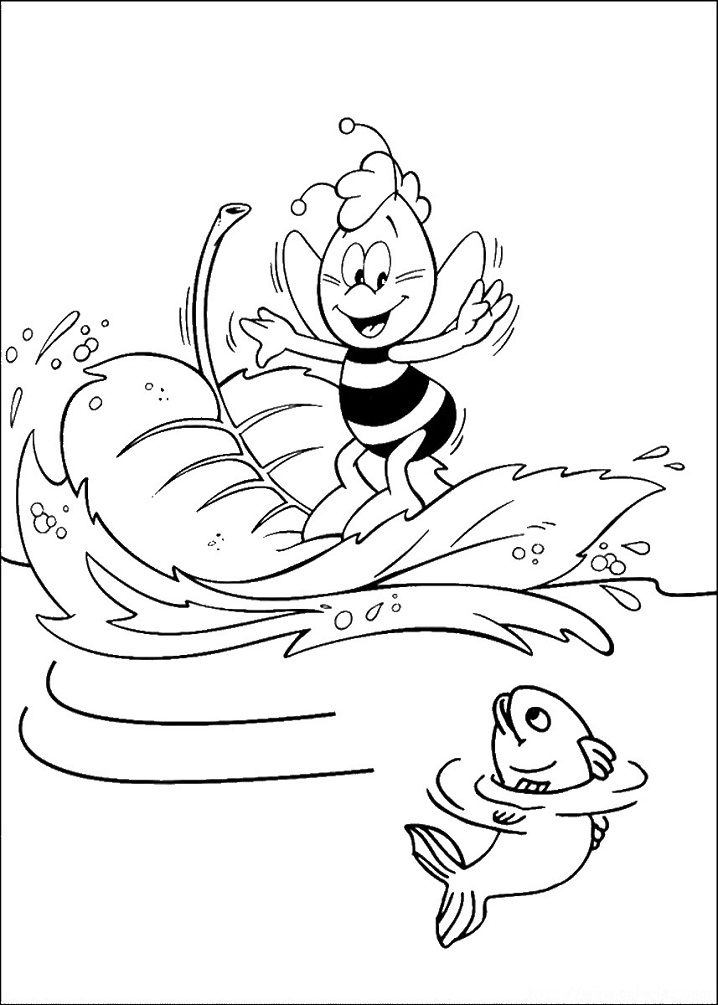 Dibujo de Willi y Un Pez para Colorear y Imprimir