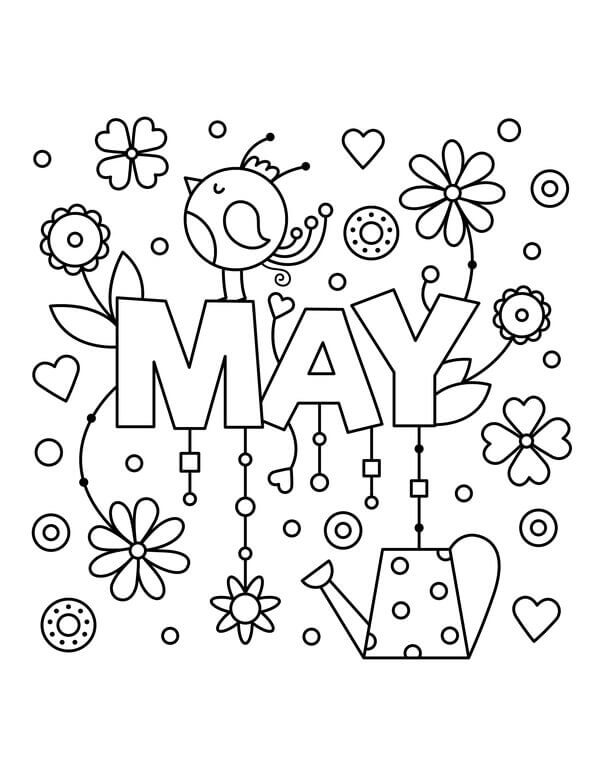 Dibujo de 2 de Mayo para Colorear y Imprimir