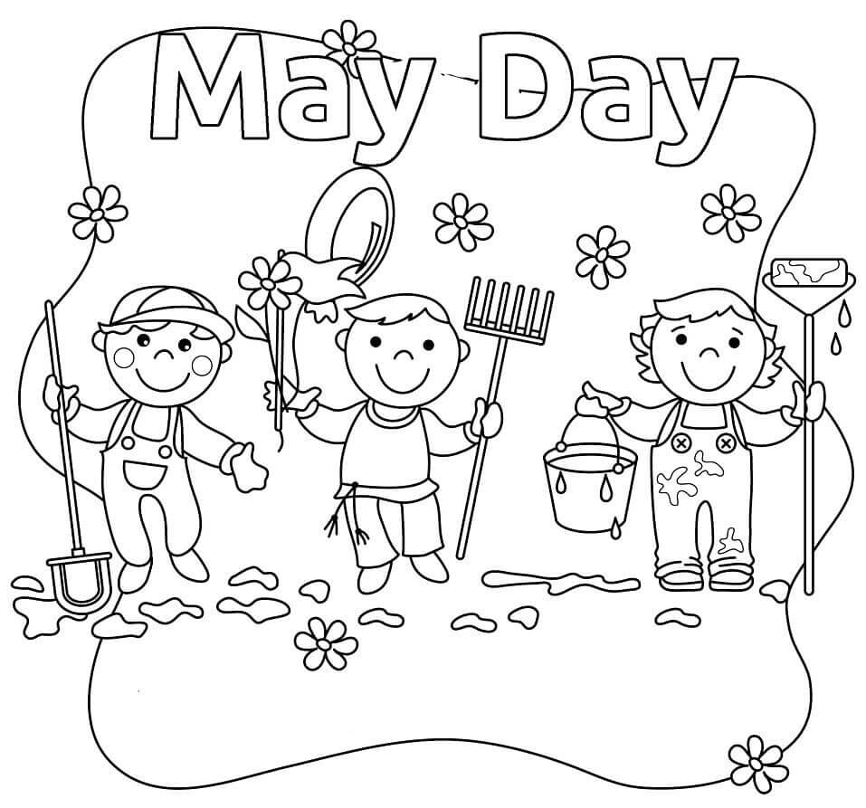 Dibujo de 3 de Mayo para Colorear y Imprimir