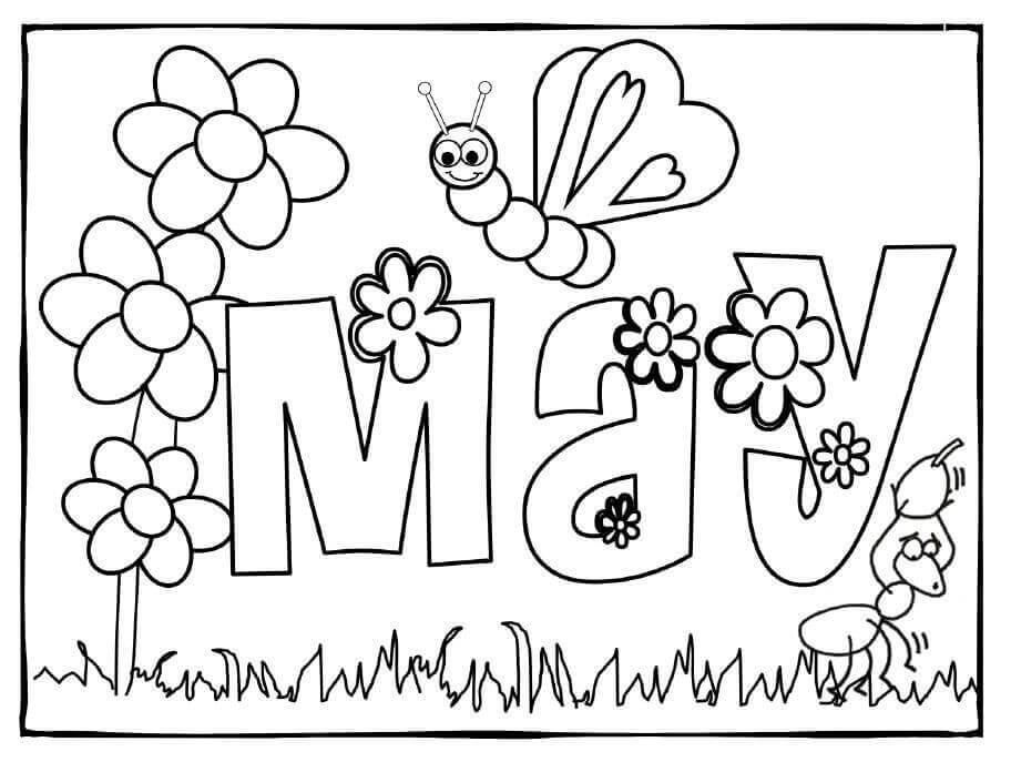 Dibujo de Puede Abeja y Flor para Colorear y Imprimir