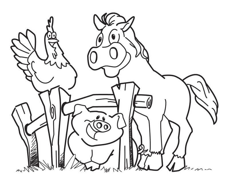 Dibujo de Granja de Mcdonalds para Colorear para Colorear y Imprimir