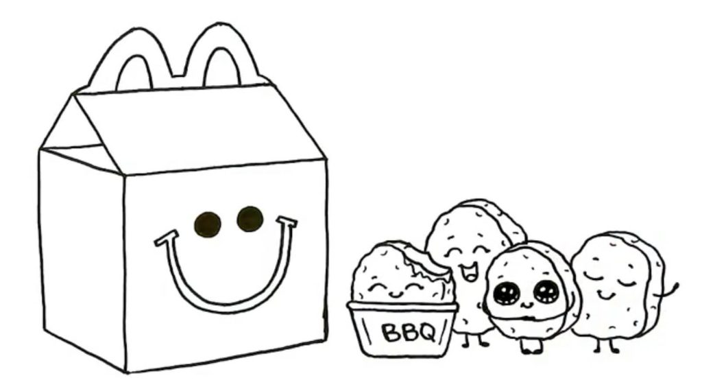 Dibujo de Mcdonald Cajita ¡Feliz para Colorear para Colorear y Imprimir