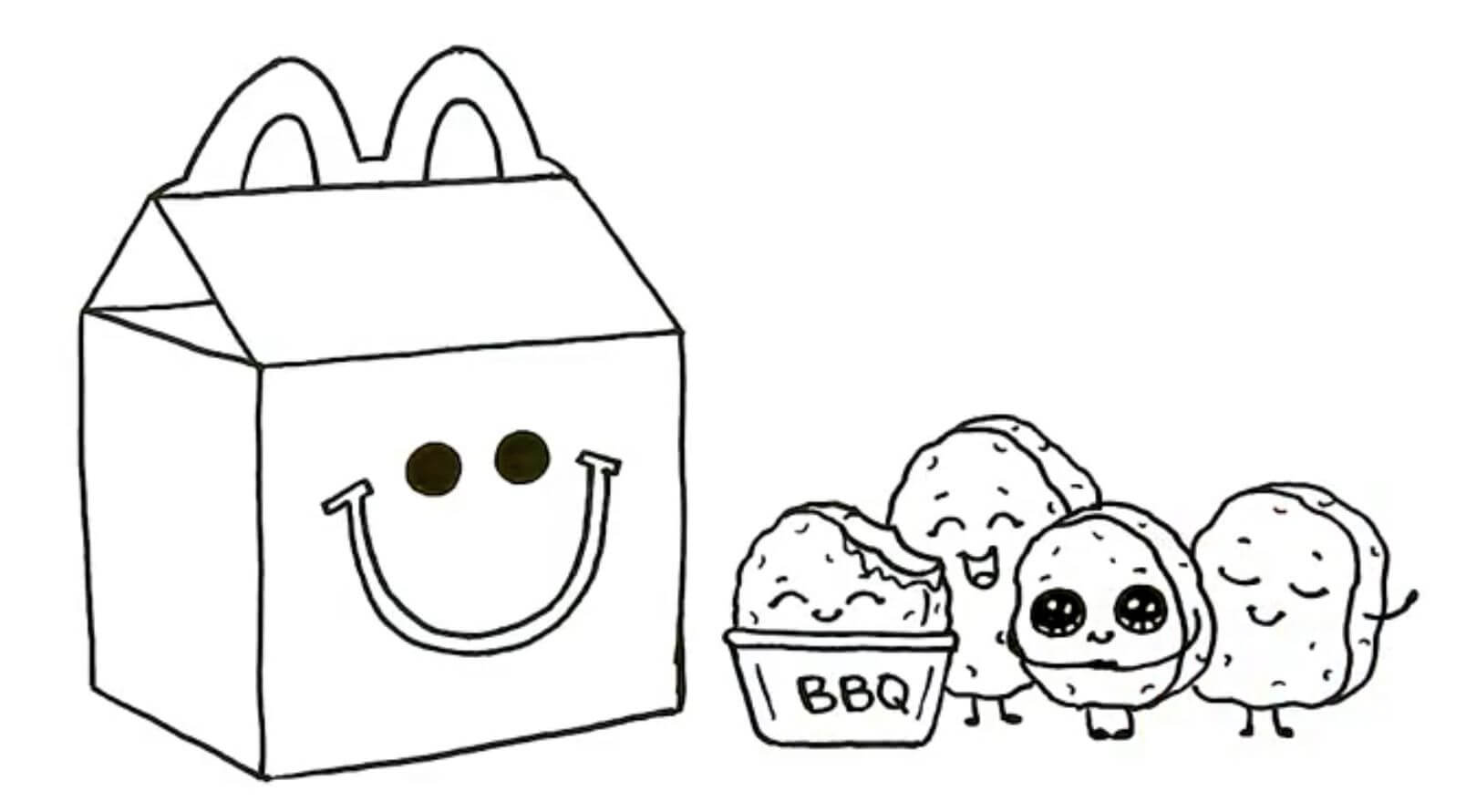 Dibujo de Mcdonald Cajita ¡Feliz para Colorear para Colorear y Imprimir