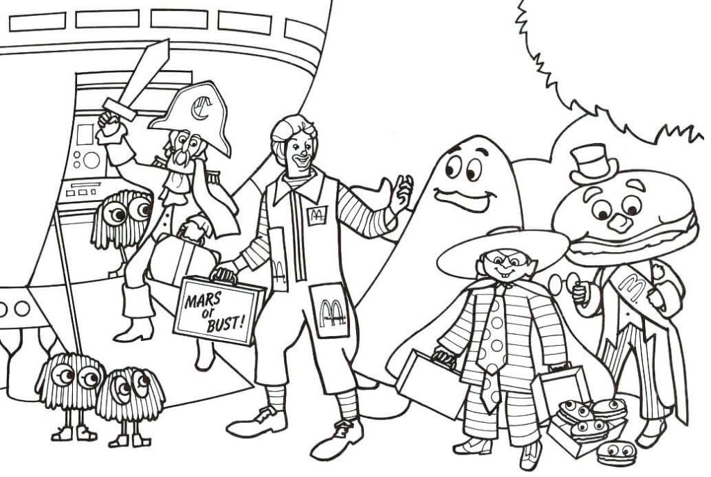 Dibujo de Mcdonald Con Su Amigo para Colorear para Colorear y Imprimir