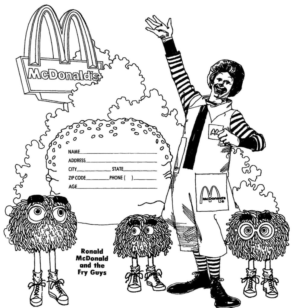 Dibujo de Mcdonald Dibujos Animados para Colorear para Colorear y Imprimir