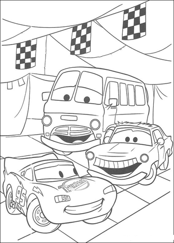 Dibujo de Mcqueen Antes de La Carrera para Colorear y Imprimir