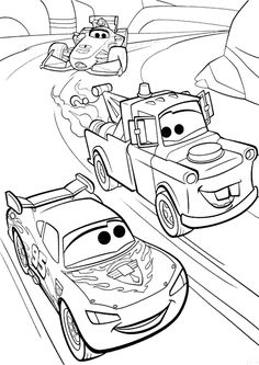 Dibujo de Mcqueen Carreras Con Materia para Colorear y Imprimir