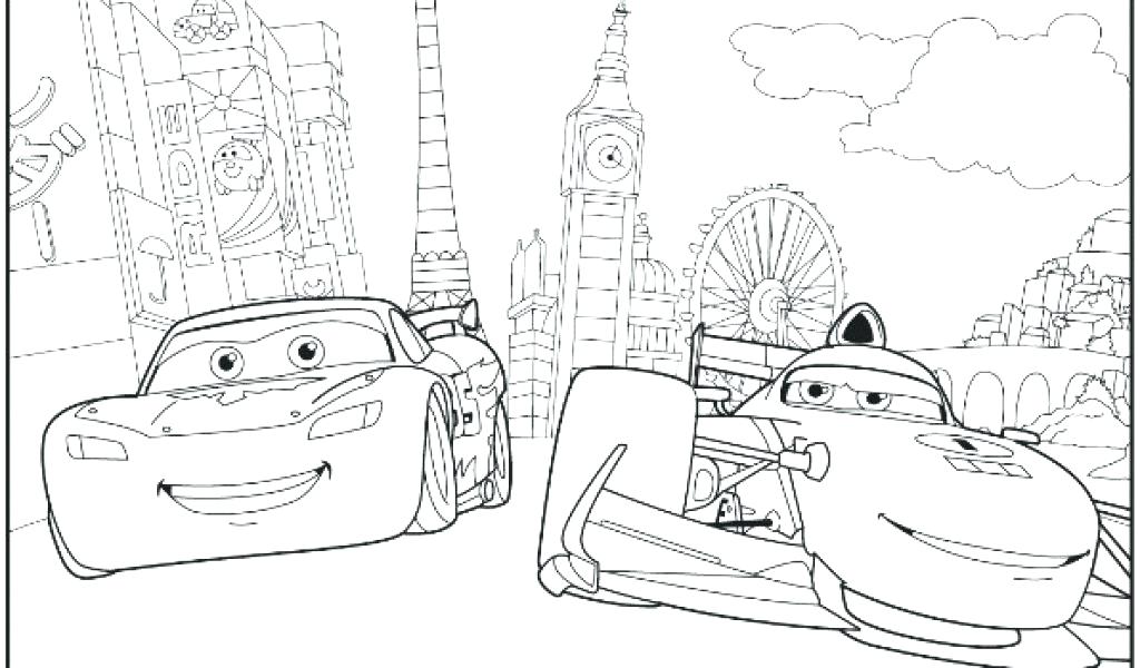 Dibujo de Mcqueen Carreras En Londres para Colorear y Imprimir