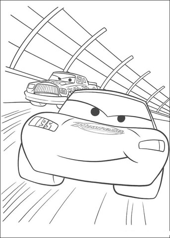 Dibujo de Mcqueen Carreras para Colorear y Imprimir