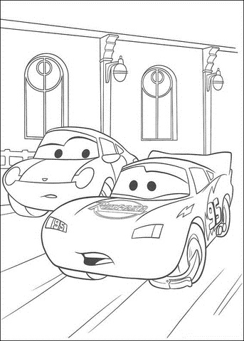 Dibujo de Mcqueen Corriendo para Colorear y Imprimir