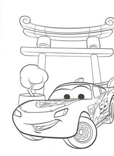Dibujo de Mcqueen En Japón para Colorear y Imprimir
