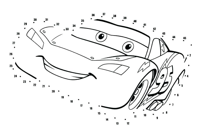 Dibujo de Mcqueen Punto a Puntos para Colorear y Imprimir