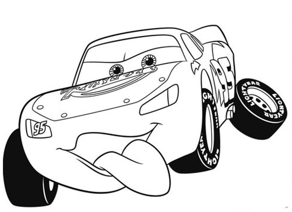 Dibujo de Mcqueen Sacar La Lengua para Colorear y Imprimir
