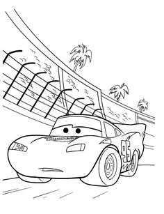 Dibujo de Pensamiento Mcqueen para Colorear y Imprimir