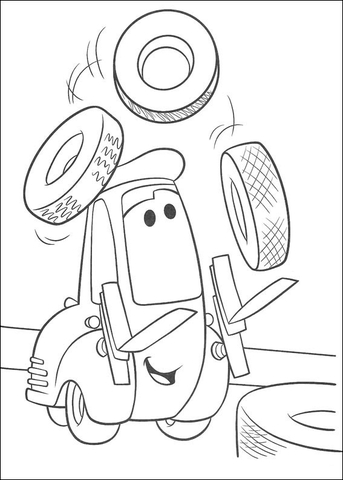 Dibujo de Ruedas de Malabares Guido para Colorear y Imprimir