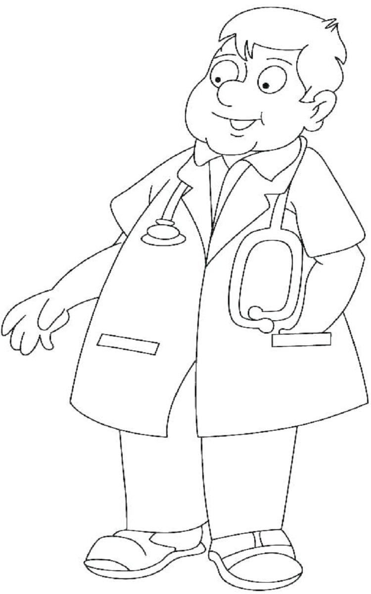 Dibujo de Médico Gordo para Colorear y Imprimir