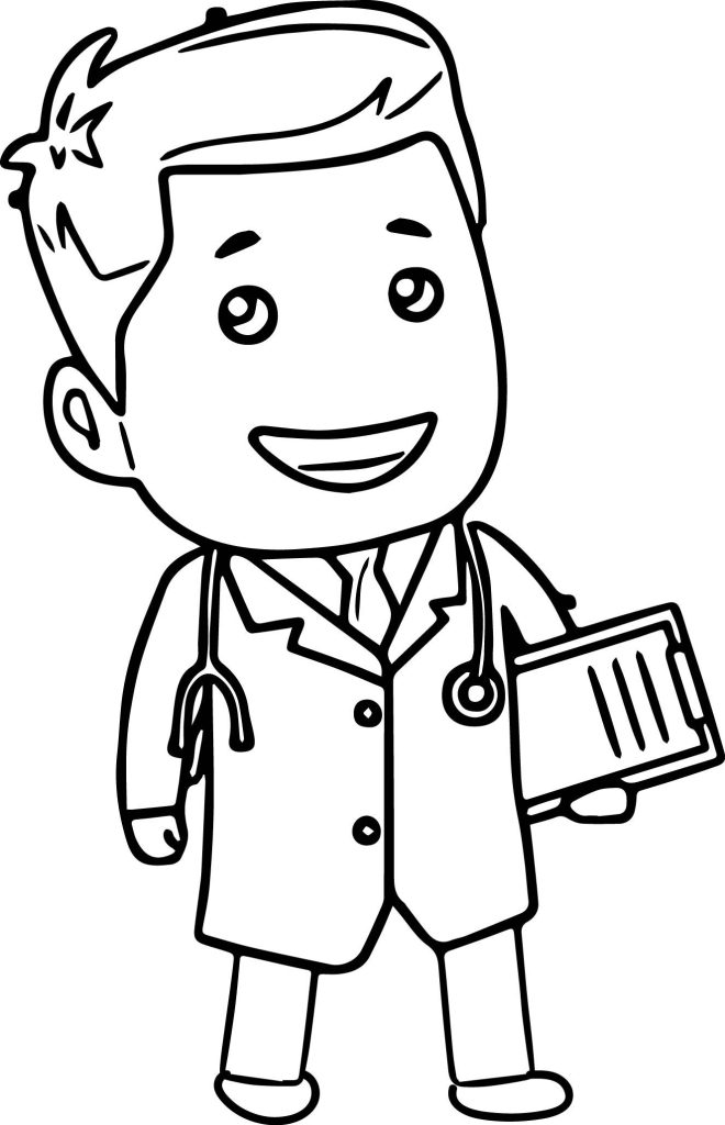 Dibujo de Médico Niño para Colorear y Imprimir