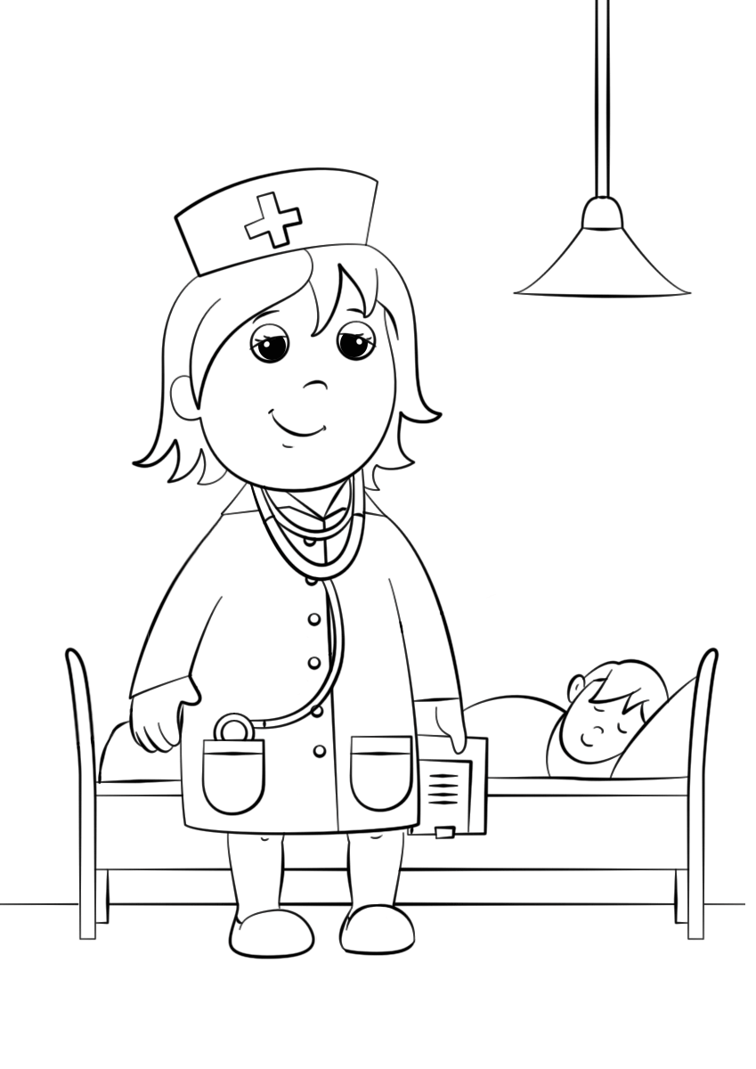 Dibujo de Practica Ser Médico para Colorear y Imprimir